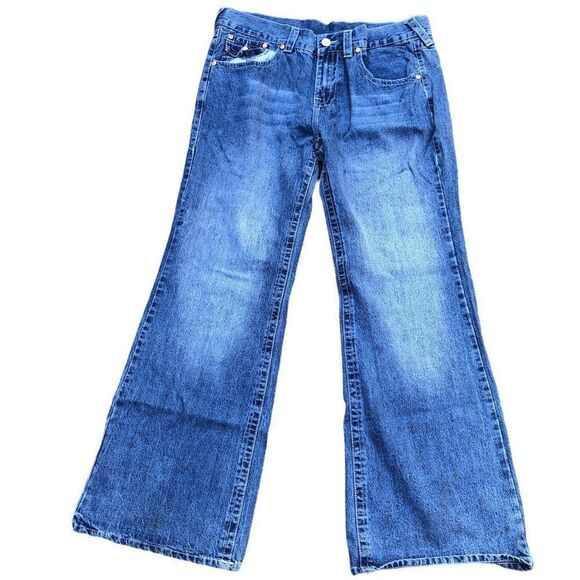 True Religion Jeans Size 42 BILLY BLACKSEED BIG T Blue - Picture 2 of 10